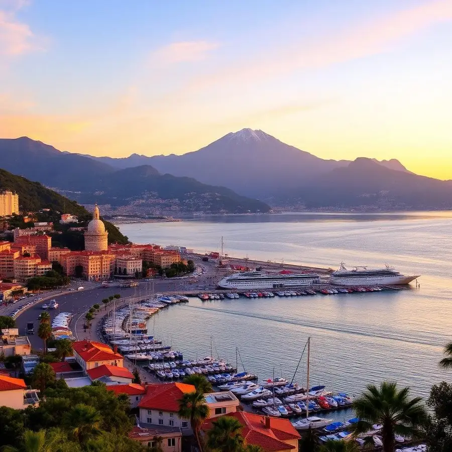 Vista turística de Nápoles, Italia